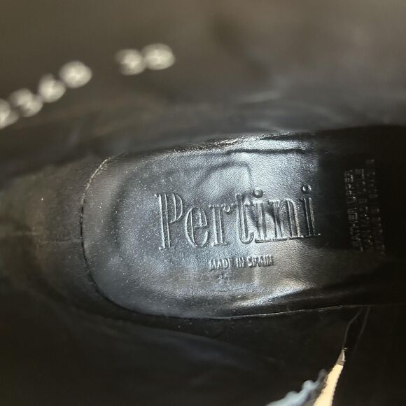 Pertini Boots Womens Sz 38 8 Leather Buckle Stud Ankle Western steampunk witchy - Picture 4 of 12